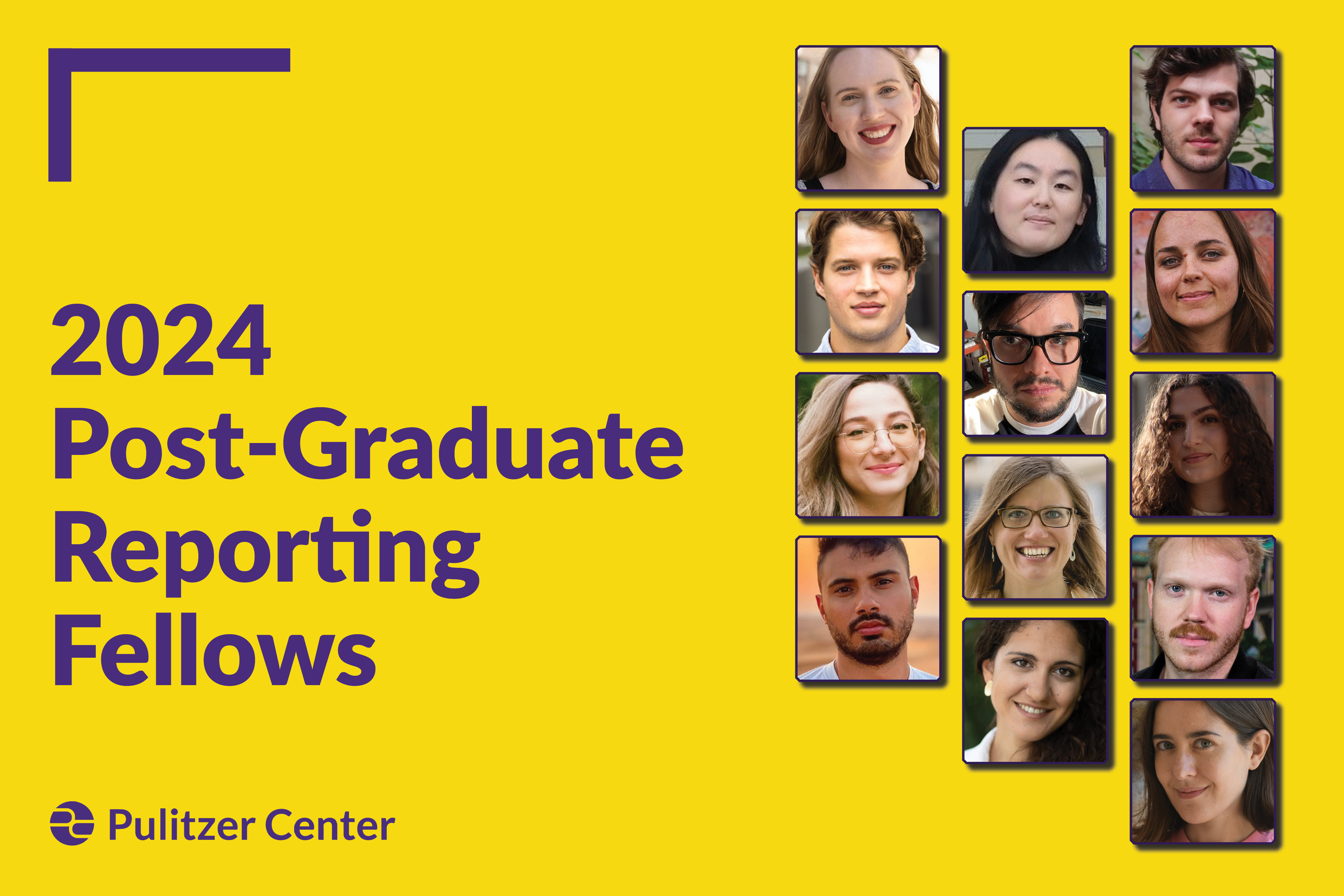 a collection of headshots of the 2024 Post-Graduate Reporting Fellows