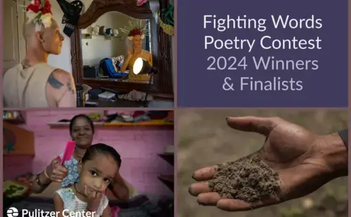 Collage of images from reporting students responded to in their winning Fighting Words poems.